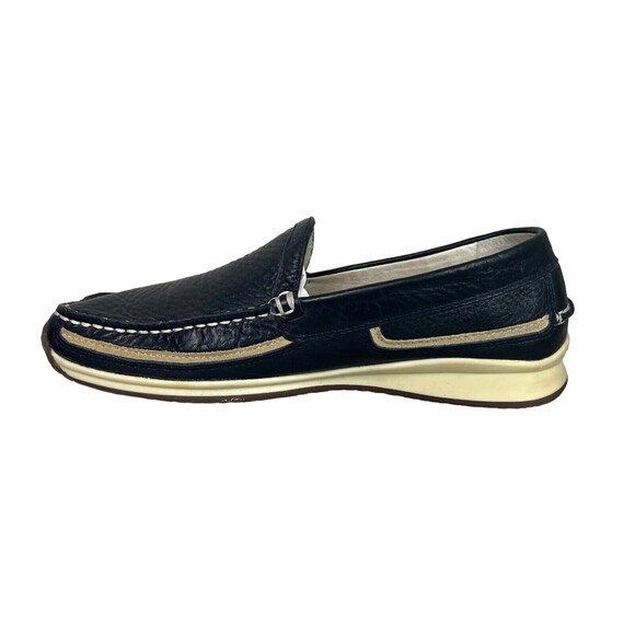 Geox Respira Men's Moc Toe Loafers Shoes  EU 44 / US 11  Blue Leather Slip-ons - Picture 4 of 10